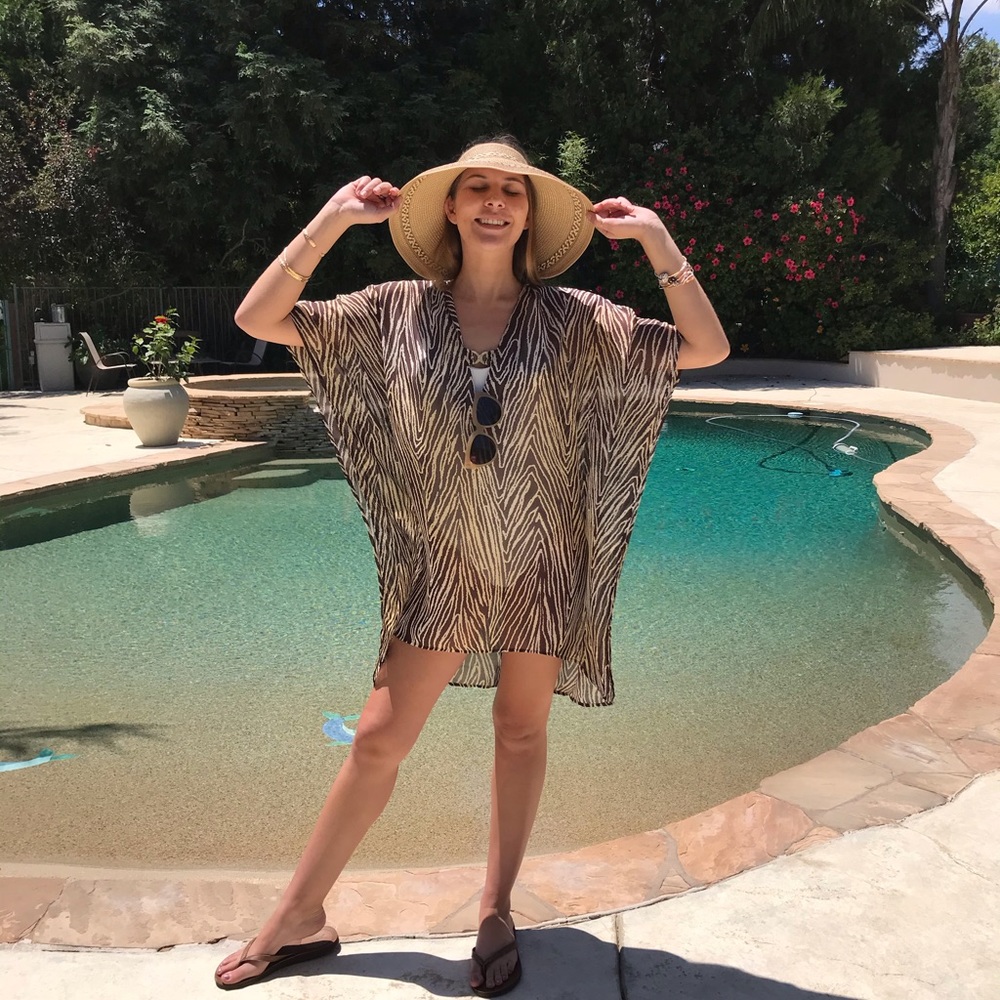 Exotic Chiffon Brown Beach Cover Up